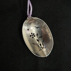Silver Floral Engraved Pendant